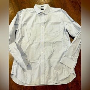 COPY - Jcrew-Thompson stretch wrinkle free blue & white stripe- size xl & 17-17…